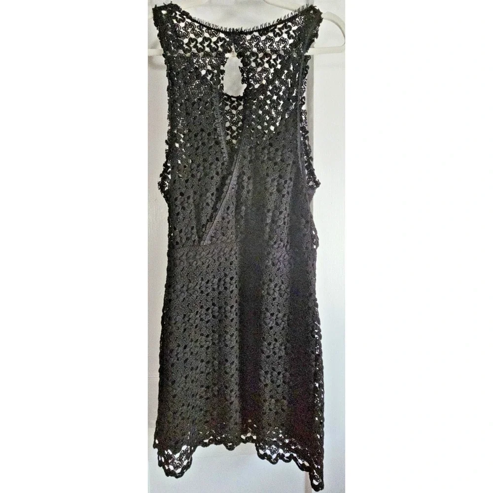 FREE PEOPLE black lace overlay lined‎ cut out dress Sz XS - Picture 3 of 9